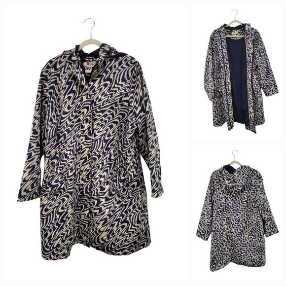 Boden Women's‎ Hooded Raincoat Jacket Size 20 22 Printed - Picture 1 of 11